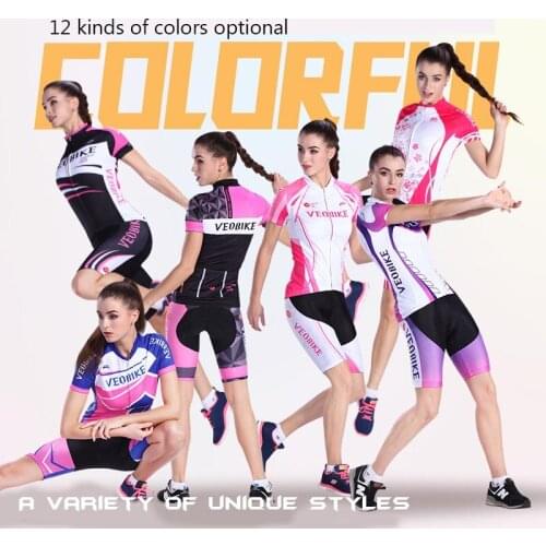 Sport jersey cycling set women suits sets short sleeves bike riding jersey shorts sets for women