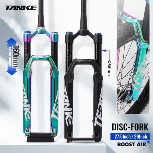 TANKE MTB front Air fork 27.5 29er mountain bike Supension shock absorber damping disc brake tapered forks 110mm barrel shaft 36