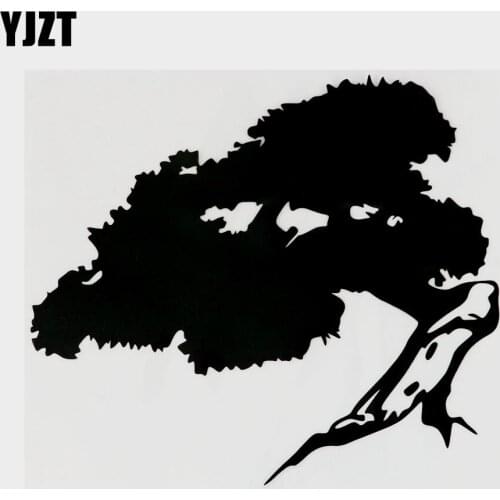 YJZT 15.6CM×13.4CM Plant Tree Creative Vinyl Car Window Sticker Decal Black/Silver 18B-0195