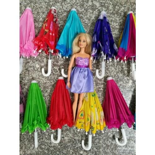 High Quality Handmade Umbrella For Barbie Dolls Doll House Accessories Decoration Random Color Girl Birthday Christmas Gift