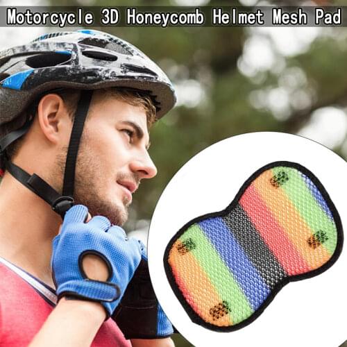 Motorcycle Helmet Pads 3D Honeycomb Covers Mesh Waterproof Case Elastic Thermal Insulation Lining Motrobike Accessories 1 Pc