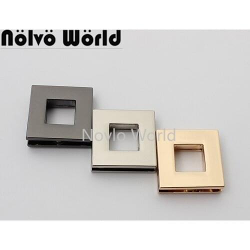10-50pcs 5 colors 23*23mm 3/8" square shape alloy grommet eyelets for luxury bag with screws purse strap accessories