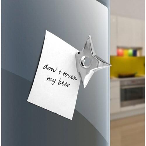 2pcs Fashionable Fridge Magnet Samurai Ninja Dart Triangular Five-pointed Star Refrigerator Message Sticker Kids Toy