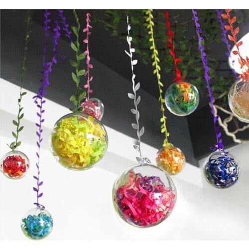30 Clear Plastic Fillable Ornaments Ball Christmas Home Party Decor Supplies Hollow Sphere Crafts Baubles Wedding Ball 60mm