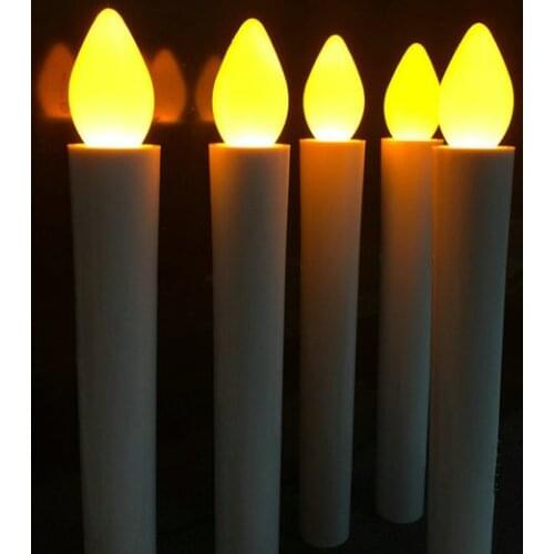 36pcs/lot Flameless Battery Operated Wax Dipped LED Taper Candle light Christmas/Church/wedding/home party decor 17.5CM-Amber