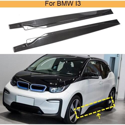 Car Side Skirts Body Kits For BMW I3 2014 - 2020 Carbon Fiber Car Door Bumper Lip Skirts Aprons Body Kits