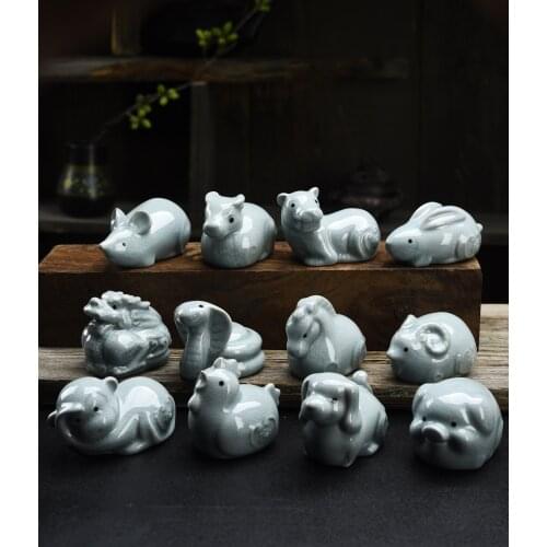 Tea Pet Pig Ceramic Tea Play Animal Zodiac Tea Pets Boutique Tea Table Crafts Living Room Home Office Desk Ornament Decoration