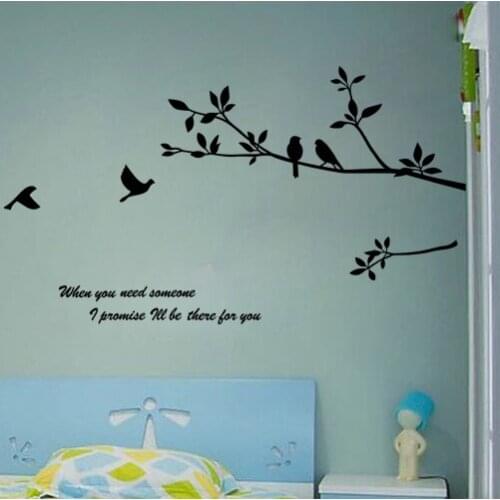 DIY creative sticker Brief all-match furniture 3d wall sticker tree bird home decor wall picture for living room 2017