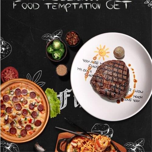 Nordic Style Ceramic Kitchen Tableware Restaurant Dessert Plate Main Plate / 4PCS