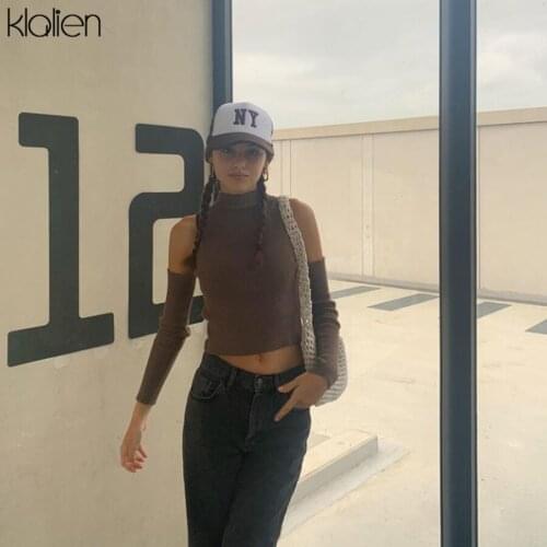 Женские трикотажные футболки KLALIEN China At AliExpress