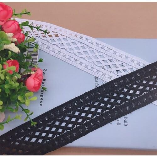 10Meters Black White Hollow Out Floral Embroidered Lace Ribbon DIY Apparel Sewing Fabric Home Textile Garment Decor Lace Tape