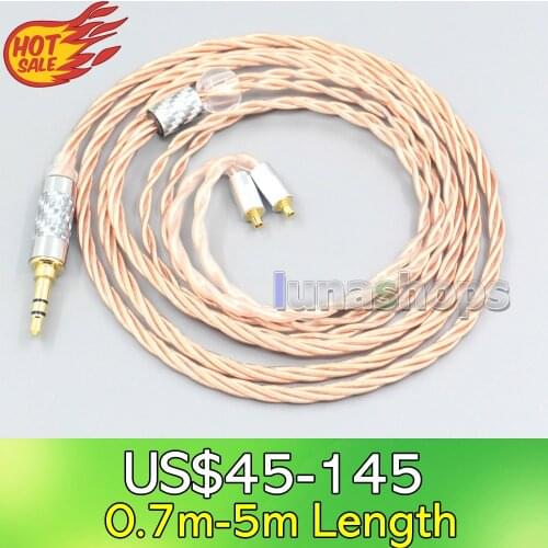 LN007182 Silver Plated OCC Shielding Coaxial Earphone Cable For Dunu T5 Titan 3 T3 (Increase Length MMCX)