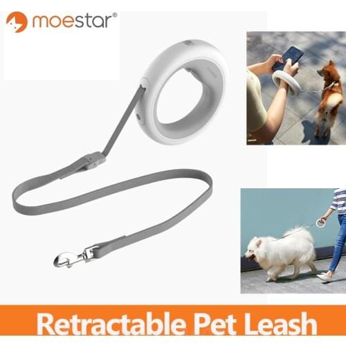 MOESTAR Retractable Pet Leash Rechargeable LED Night Light for 90kg Static Tension Dog UFO 3m Traction Rope