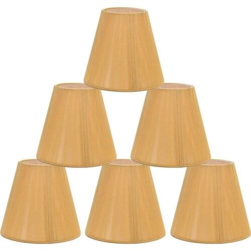 Clip On Lampshades 6Pcs Set, Candle Crystal Chandelier Drop Light Small Lamp Shades For Decoration Bedside Accessories