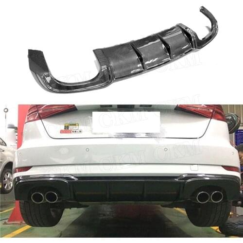 Carbon Fiber /FRP Unpainted Rear Lip Spoiler Diffuser for Audi A3 Sline S3 Sedan 4 door Not A3 Standard 2017 2018 Car Styling