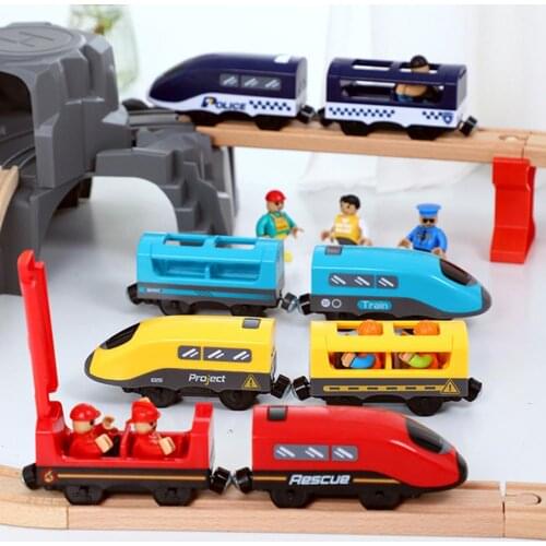 Voice Broadcast Plastic Electric Train Children Kids Toy Gift with 2 Passengers