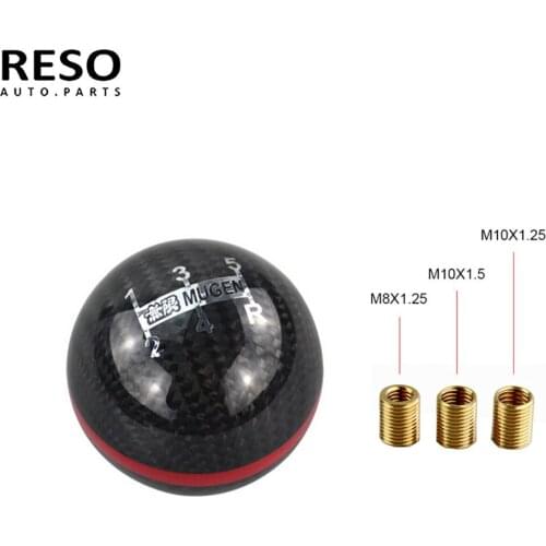 Universal 5 / 6 Speed Manual / Automatic Spherical Gear Shift Knob For Honda Acura Toyota GSK06 Genuine Carbon Fiber Mugen