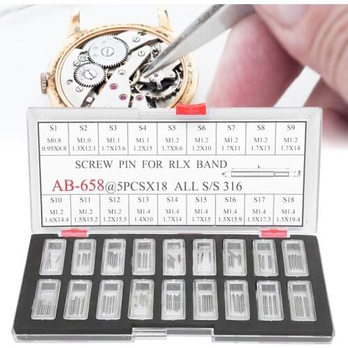 Watch Screw Pins Links for Watch Bands Bracelets Straps Assorted Size Watch Parts Accessory Waych Repair Tool Kit NEW