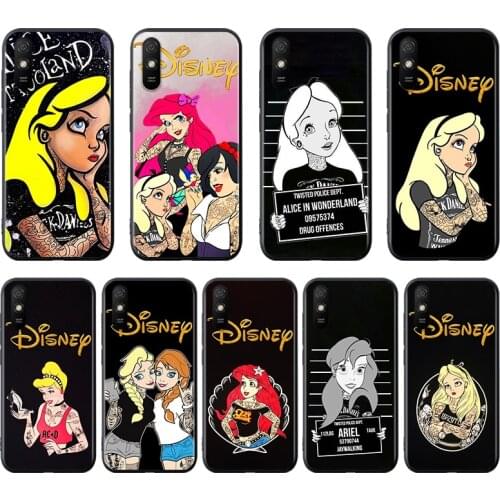 Silicone Cover Punk princess disney For Xiaomi Redmi K40 K30i K30T K30S K20 10X GO S2 Y2 Pro Ultra Black Phone Case