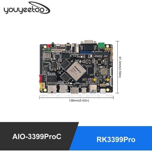 Smartfly Firefly AIO-3399ProC RK3399Pro Single Board Computer for Aiot Cortex-A72 Cortex-A53 LPDDR3 Linux+QT/Android/Ubuntu sbc