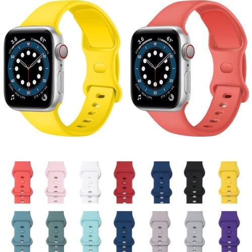 New Silicone Strap Wristband Replacement Adjustable Bracelet for IWatch 6 5 4 3 2 SE Series 38mm 42mm 40mm 44mm Apple Watch Band