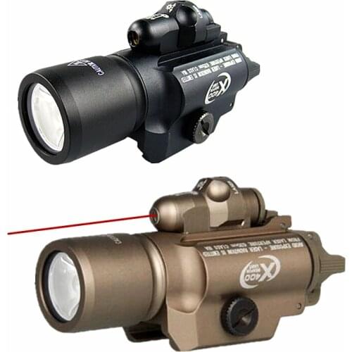 Tactical SF X400 Handgun Flashlight With Red Laser Sight Light mount 20mm rail for rifle scope for hunting