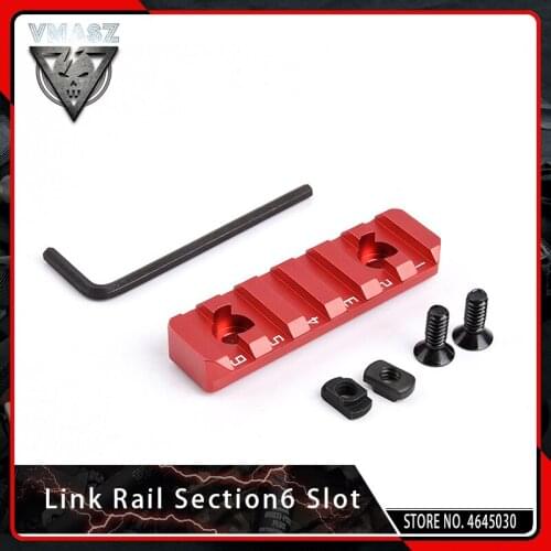 VMASZ Airsoft Mlok Type Link Picatinny Rail Section 6 Slots for M-lok Scope Mount Base Hunting Accessories Flashlight Mount