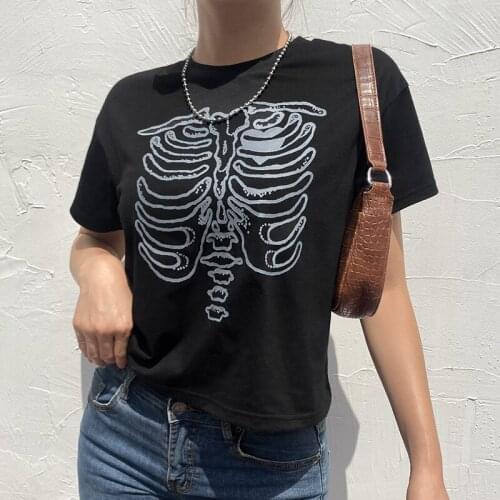 Uclio Printed Casual Short Sleeve T-Shirt Women Fashion Basic Harajuku Ladies Summer Streetwear Crop Tops