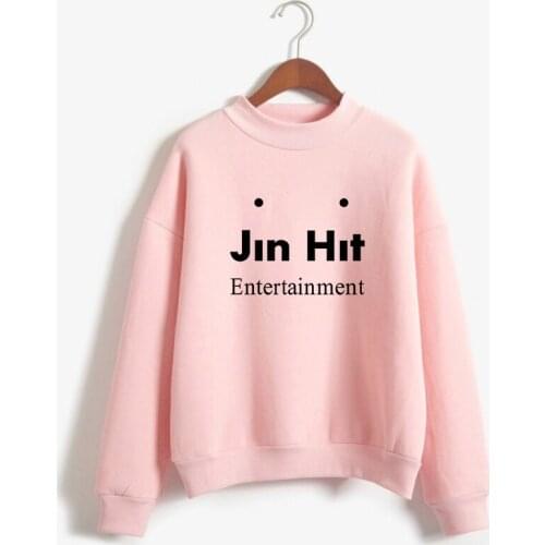 Y2k Womens Hoodies Harajuku Autumn Winter Fleece Turtleneck Casual JinHit Entertainment Letter Print Female Sweatshirt Clothing