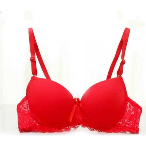 Women Push-up Lace Bra 3/4 Cup Push Up Bra Adjustable Support Bra Lingerie Underwire Underwear