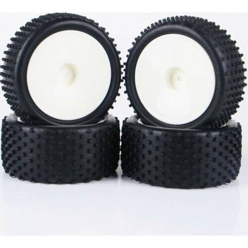 1/10 Buggy Tyres Wheels Rim and Tires Set 4Pcs 12mm Hex Front&Rear 25023-27005+25024-27006 Fit 1:10 RC Model Car Accessories