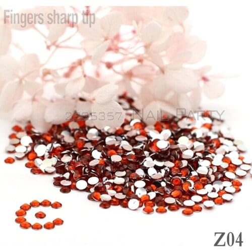 1000pcs 5mm SS20 Round Fashion Glitter Nail Art Rhinestone Sun Red Crystal Decoration Rhinestones Beads Nail DIY Z04