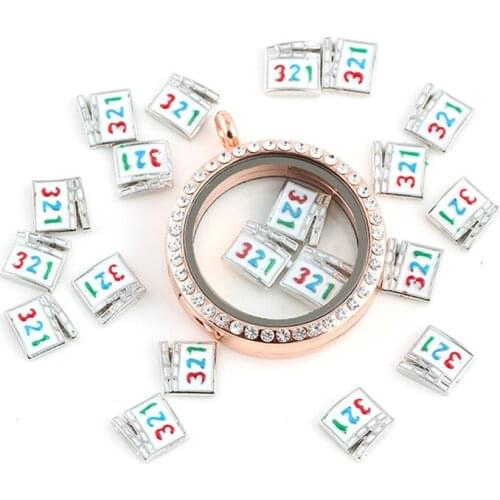 20Pcs/Lot 123 Clip Stick Alloy Floating Charms Hand-made DIY for Glass Lockets