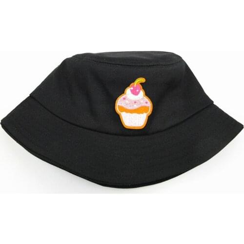 2021 Cake Embroidery Cotton Bucket Hat Fisherman Hat Outdoor Travel Hat Sun Cap Hats for Men and Women 272