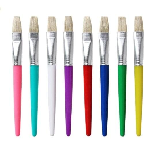 4Pcs Watercolor Gouache Paint Brushes Different Shape Round Pointed Tip Bristle Painting Brush Set Paint Art Supplies 03185