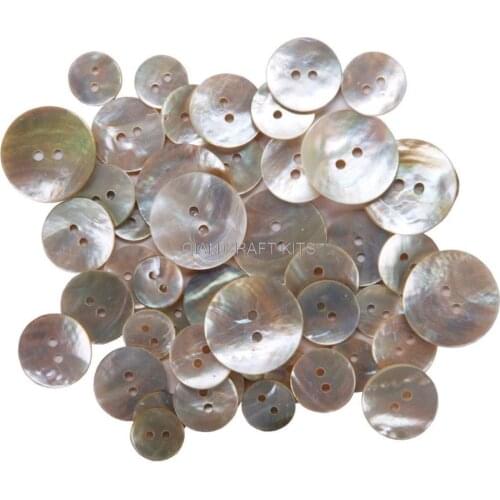 600pcs shiny Mother of Pearl Buttons in mixed sizes(13mm-20mm)- Shell Buttons beads sampler