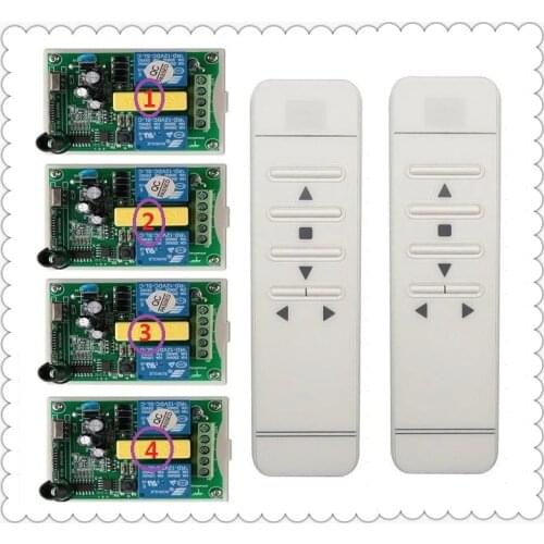 AC220V intelligent digital RF wireless remote control switch system & 4pcs receiver for projection screen/garage door/blinds