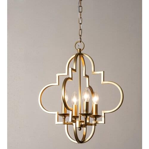American restaurant homestay chandelier entrance hall creative personality wrought iron hollow study cloakroom bedroom