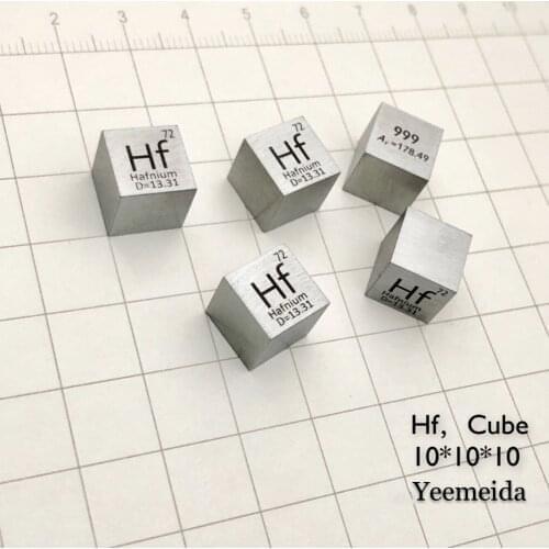 Free shipping High Purity 99.9 Pure Hafnium Hf Carved Element Periodic Table 10mm Cube