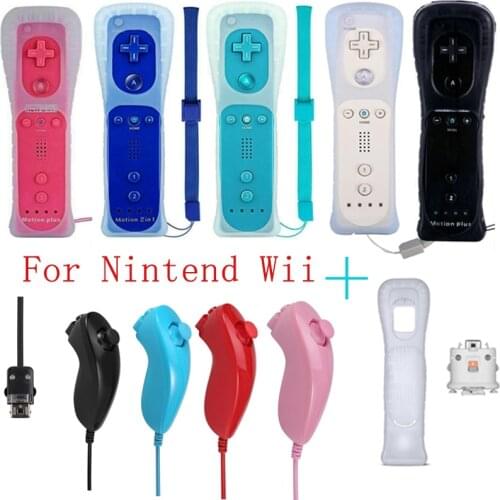 Wireless Remote Nunchuck Controller For Wii /Wii U Game Joystick Remote Nunchuck Controller With Silicone Case For Wii