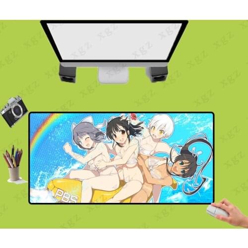 XGZ Sexy Anime Girl Large Gaming Mouse Pad Lock Edge Mouse Mat Laptop Computer Desk Pad Keyboard Mat Mousepad for CSGO DOTA XXL