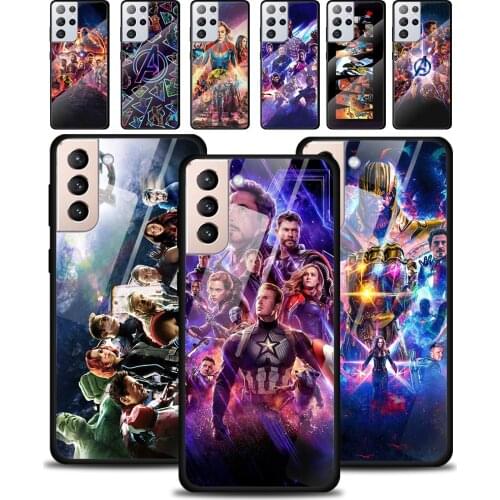 Marvel The Avengers Tempered Glass Cover For Samsung Galaxy S21 Plus Ultra M21 M31 M51 A52 A72 Phone Case Coque