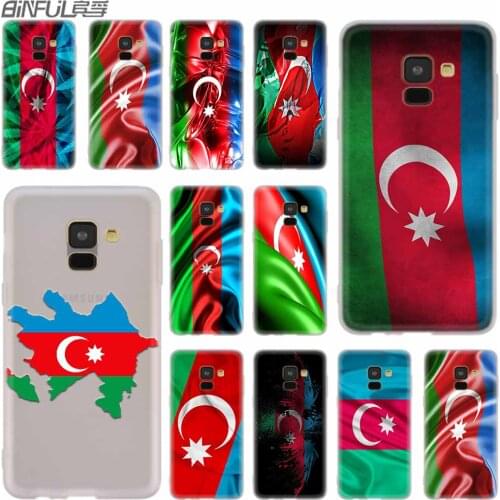 Cover Silicone case For Samsung Galaxy A6 A8 A9 A7 A5 A3 Plus 2018 2017 2016 2015 A71 Star Flag Azerbaijan custom flag