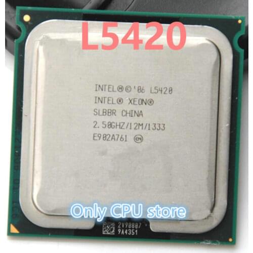 CPU L5420 Intel Quad-core Xeon L5420 2.5GHz 12Mb 1333MHz Socket LGA771 Server CPU Processor 2 pieces adaptor free
