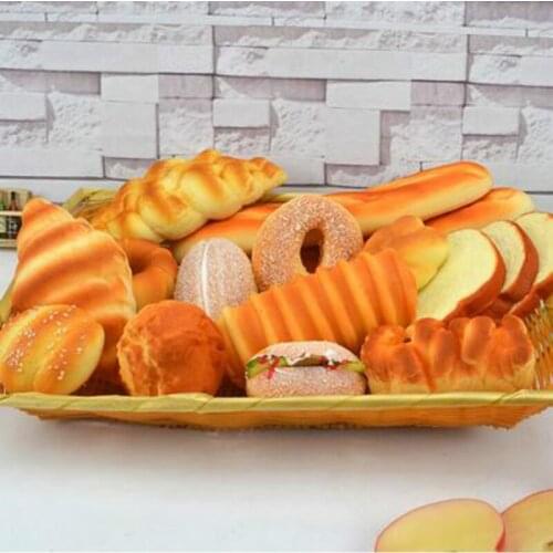 Simulation Bread Soft Rebound Cake Model Photography Decoration Supplies Kitchen Articles PU Crafts Food Toys 16pc/set