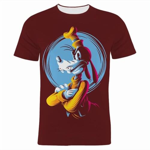 3D Print Disney Movie Goofy Mens T-shirts Summer Short Sleeve Cartoon Anime Children T Shirt Harajuku Women Oversized Tee Tops