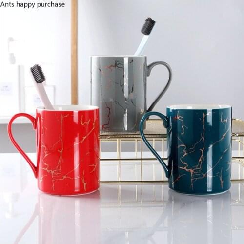 Ceramics Mouthwash Cup Home Wash Cup Set Combination Marble Nordic Toothbrush Cup Couples Bathroom Supplies Mouthwash Mug