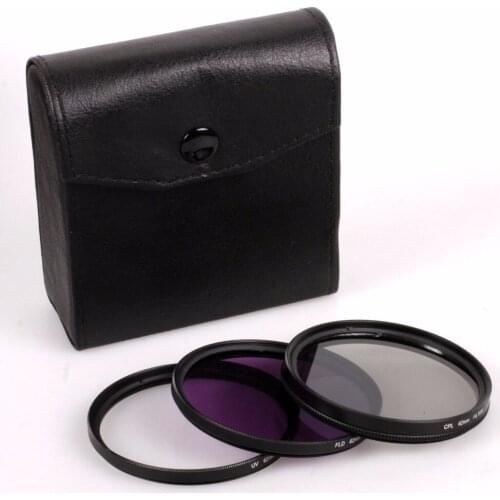49MM 52MM 55MM 58MM 62MM 67MM 72MM 77MM UV+CPL+FLD 3 in 1 Lens Filter Set with Bag for Cannon for Nikon Sony Pentax Camera Lens