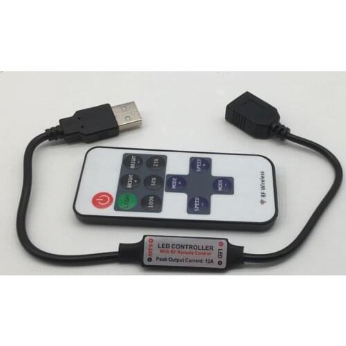 11 Keys LED Strip Controller Mini Dimmer RF Remote 5V USB interface Controller For 5050/2835 ws2812 ws2811 Single Color