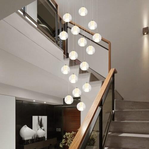Creative Personality Pendant Lamp Simple Modern Restaurant Bar Crystal Pendant Light Stairwell Hotel Lobby Nordic Hanging Lights